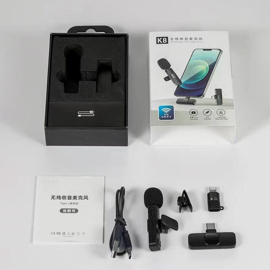 K8 Collar Wireless Microphone Type C Supported