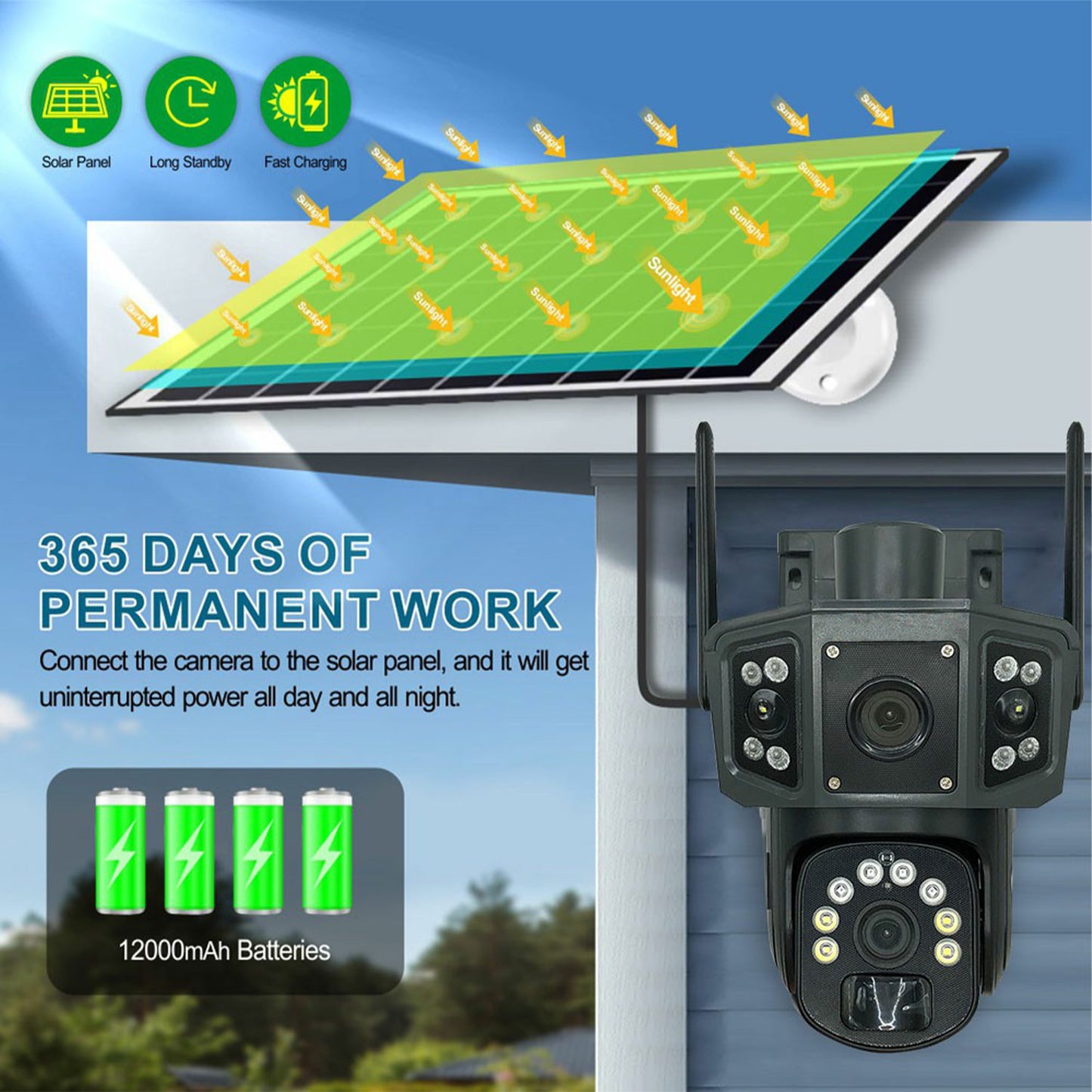 Speedx Ca-wc013 Ptz 4g Solar Outdoor 2mp Motion Detection 360 Wireless Smart Camera With V380 Pro App