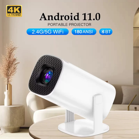 P30 1080P (150 ANSI) MINI 4K Android 11.0 DUAL WIFI AND BLUETOOTH 1GB+8GB PORTABLE PROJECTOR FOR HOME