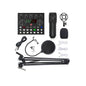 V10 Bm-800 Podcast Condenser Microphone Set With Live Sound Card, Rechargeable 12 Kinds Of Auxiliary Background For Karaoke Singing, Youtube Recording Mic