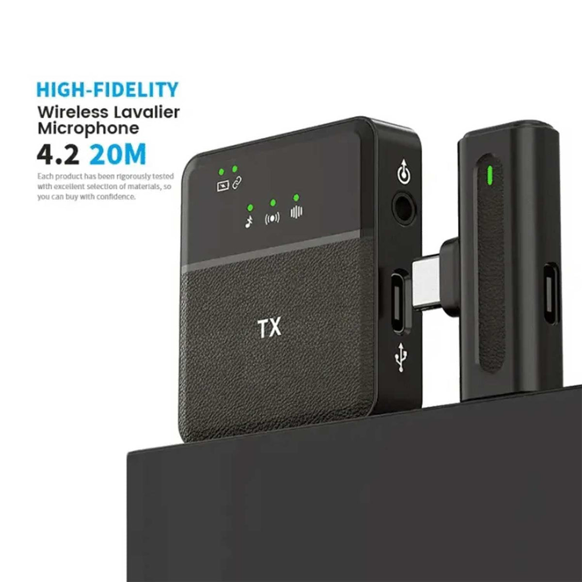 Sx8 Type-c Single / Dual Professional Lavalier Wireless Microphone For Interview, Vlog, Live Mic Noise Reduction