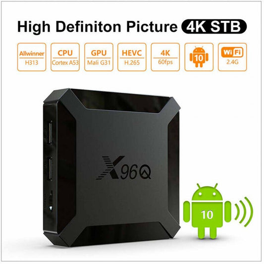 Smart Box X96q Mini Quad Core 2g+16g 4k 60fps Android 10v