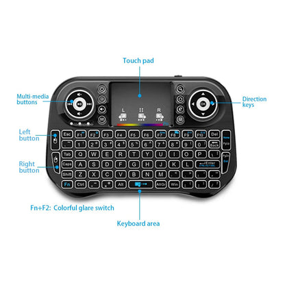 Speedx I10 Mini Wireless+bluetooth Touchpad 7 Color Backlit Light 2.4ghz