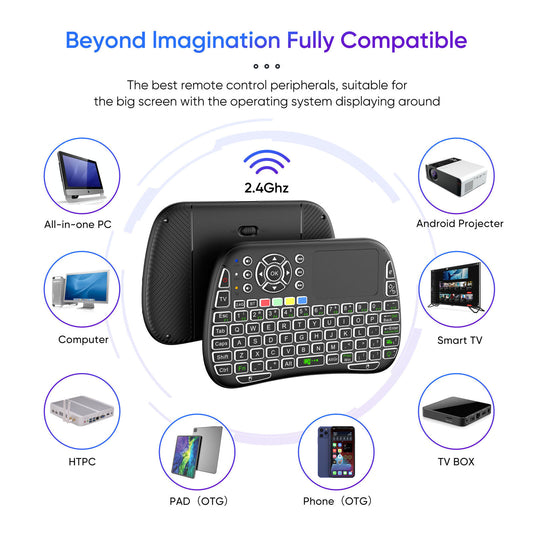 M9 Bluetooth Mini Wireless Keyboard 7 Backlit 2.4g Air Mouse Remote Touchpad