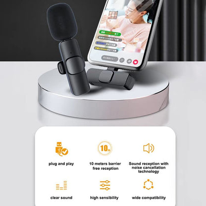 K9 Collar Wireless Microphone Iphone/android & Type C Supported Wireless Microphone