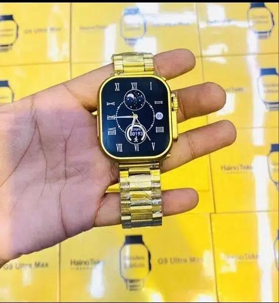 G9 Ultra Pro Gold Color Edition Series 9 Smart Watch With Qdfit Pro App