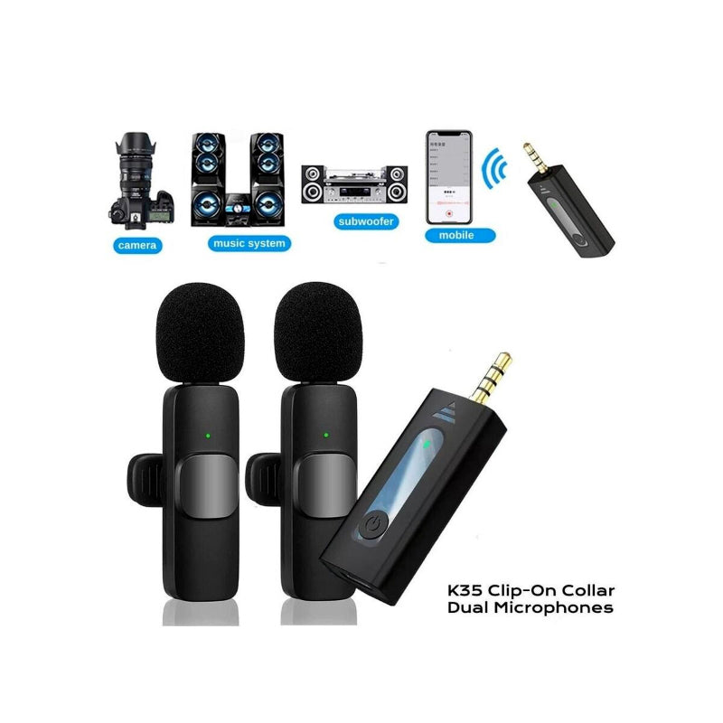 K35 High Quality Wireless Single/Dual Microphone For Mobile Phone And Camera