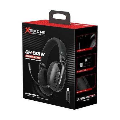 Xtrike-me Gh-513w Wh Tri-mode ( Bt 6.0, 2.4gh Wireless And Wired ) Gaming Headset