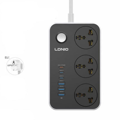 Ldnio Sc3604c 2500w Power Extension 3 Socket 3 Usb-a + 3 Usb-c 2m