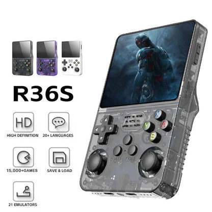 R36S Handheld Game Console 3.5-inch Retro Handheld Video Games Consoles 64GB Built-in 15000 Games