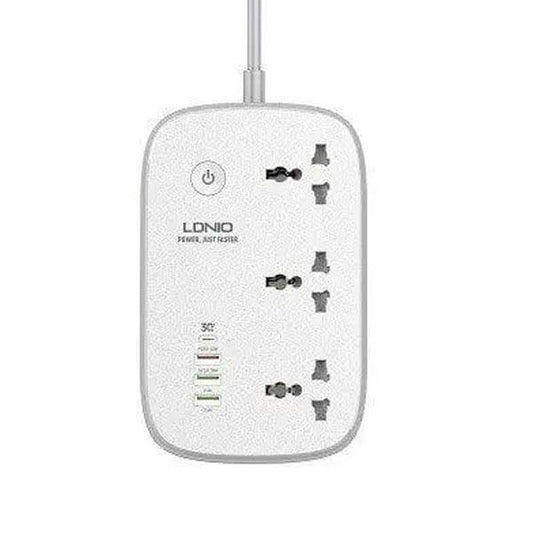 Ldnio SCW3451 2500w Fast Charging Extension With 3 Power Sockets / 2 2.4A USB-A Ports / 1 QC3.0 18w USB-A Port / 1 30w Type-C Port & App Control