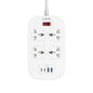 Ldnio Sc4407c 2500w Power Extension 4 Sockets 2 Usb-a + 2 Usb-c 2m