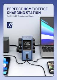 Ldnio Sc2 7-in-1 Power Extension With Fast Charging 4 Sockets 2 Usb-c + 1 Usb-a