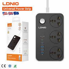 Ldnio Sc3604c 2500w Power Extension 3 Socket 3 Usb-a + 3 Usb-c 2m