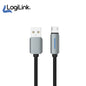 Logilink Usb To Micro Nylon Fast Charging Data Cable With Light 1m - Black