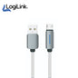 Logilink Usb To Micro Nylon Fast Charging Data Cable With Light 1m - Black